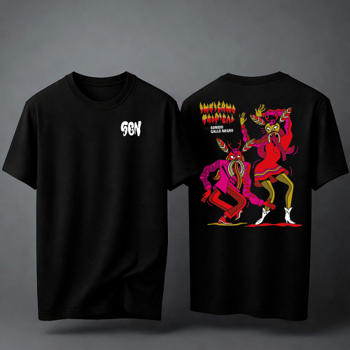 T-Shirt Sonido Gallo Negro...