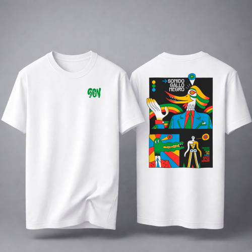 T-Shirt Sonido Gallo Negro...